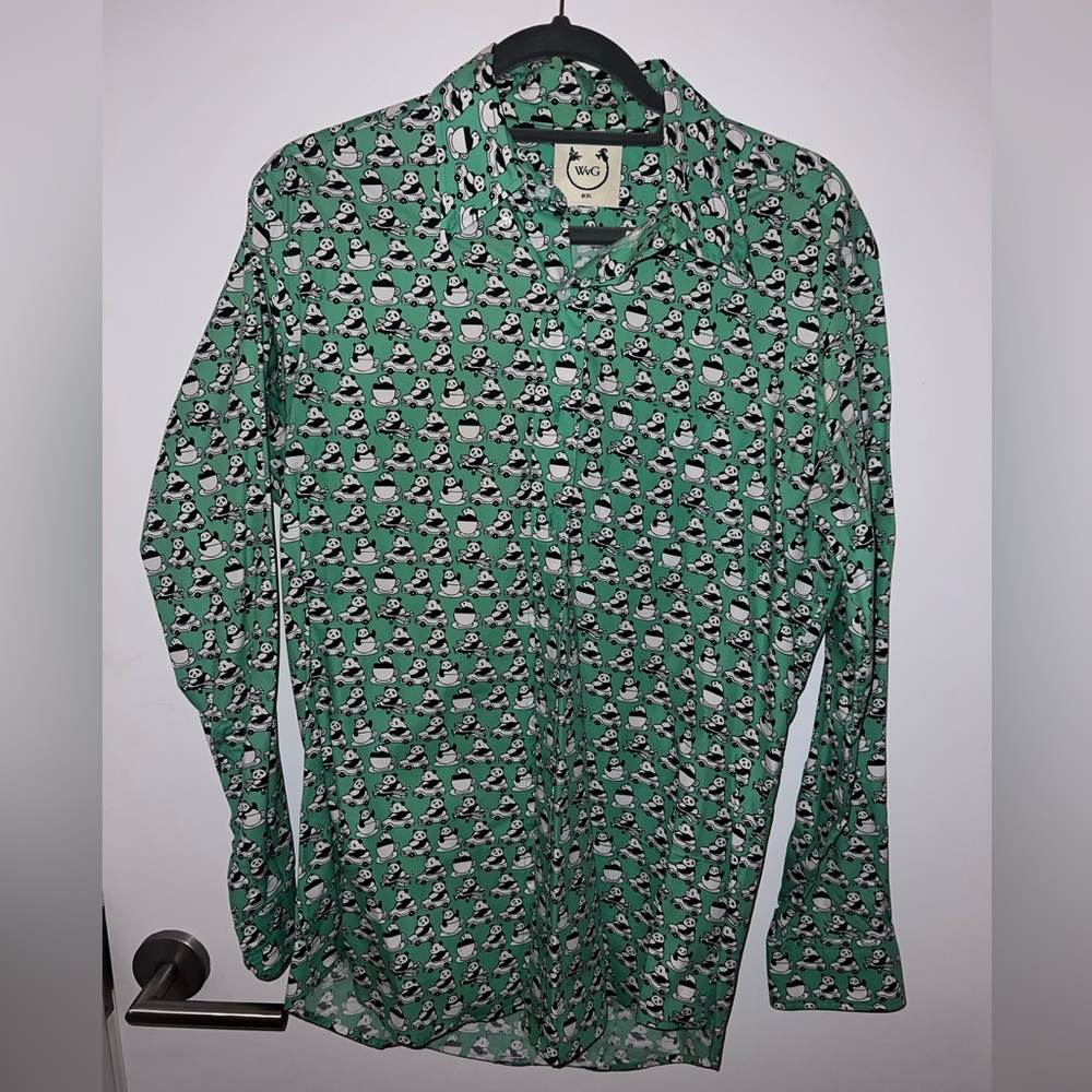 WvG green pandas button down